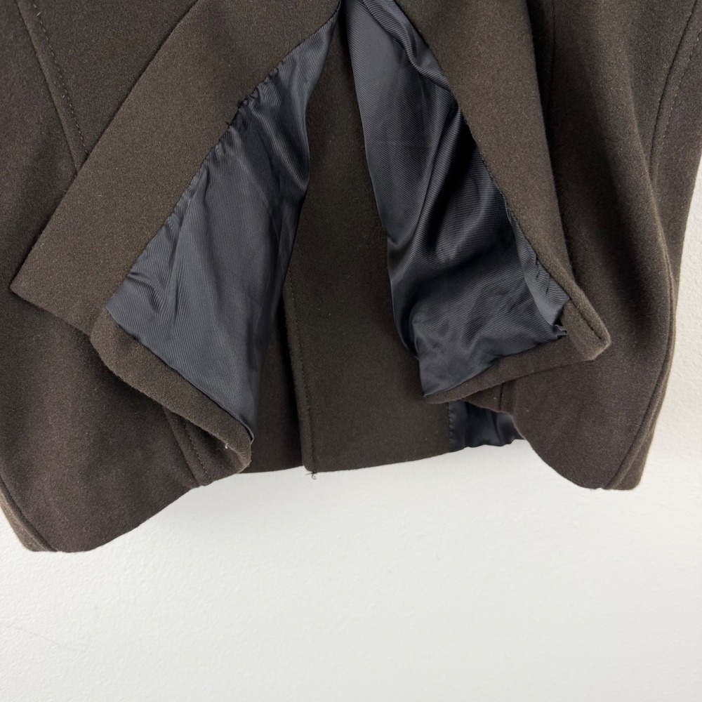 Zara Man Large Dark Academia Green Overcoat Quiet Luxury Wool Blend Coat - Picture 8 of 16